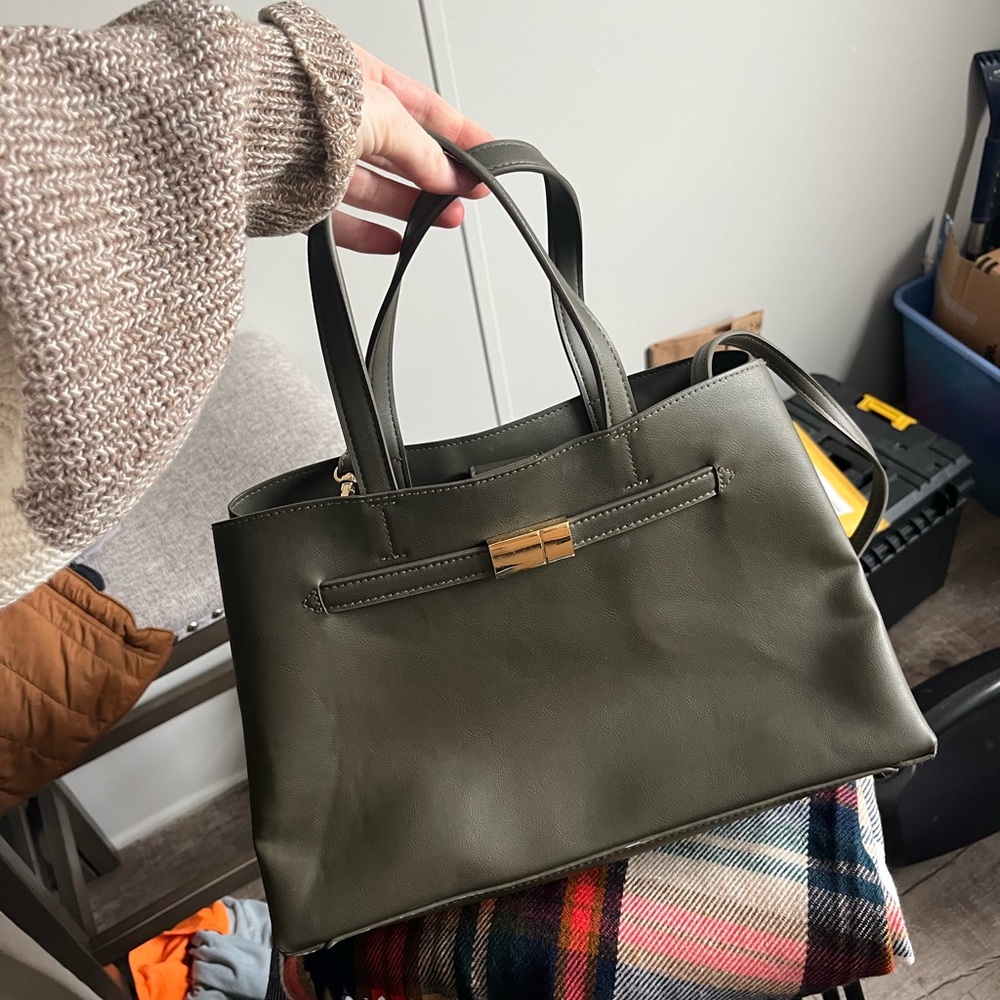 Elegant Olive Green Women's Handbag